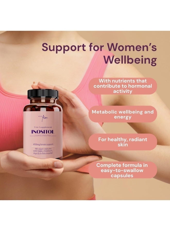 معامل كيو اس تي ايه كبسولات نباتية تحتوي على 4100 ملغ من إينوزيتول ميو ودي-كايرو، لدعم وظائف التمثيل الغذائي، والتوازن الهرموني، والوظائف النفسية. 9 مكونات في 1: إينوزيتول، حمض الفوليك، 5-MTHF، كروم، زنك، فيتامينات B6، B12، وD3. - Image 4